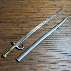 RARE SABRE BAÏONNETTE CHASSEPOT 1866 FABRICATION ALLEMANDE PAR ALEX COPPEL