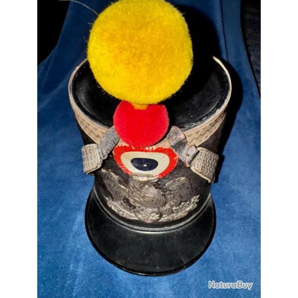 Shako d'officier de grenadier de la garde nationale, modl 1837. Epoque Monarchie de Juillet / Loui