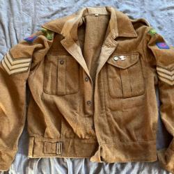 Réplique veste Britannique Battle Dress Taille XXL écussoné WW2