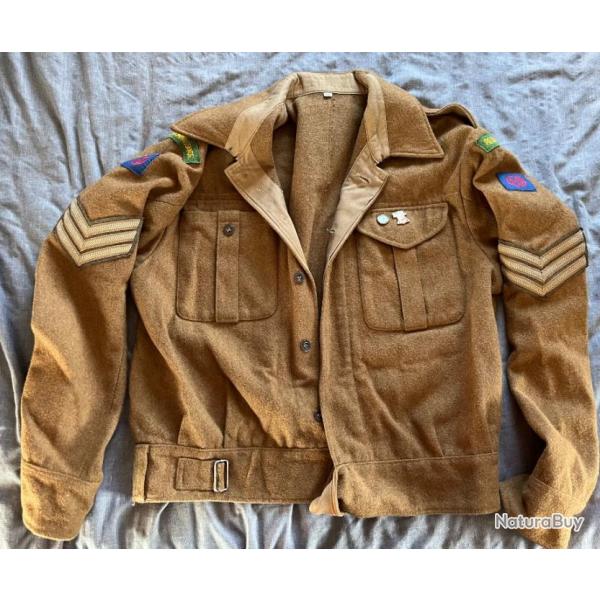 Rplique veste Britannique Battle Dress Taille XXL cusson WW2