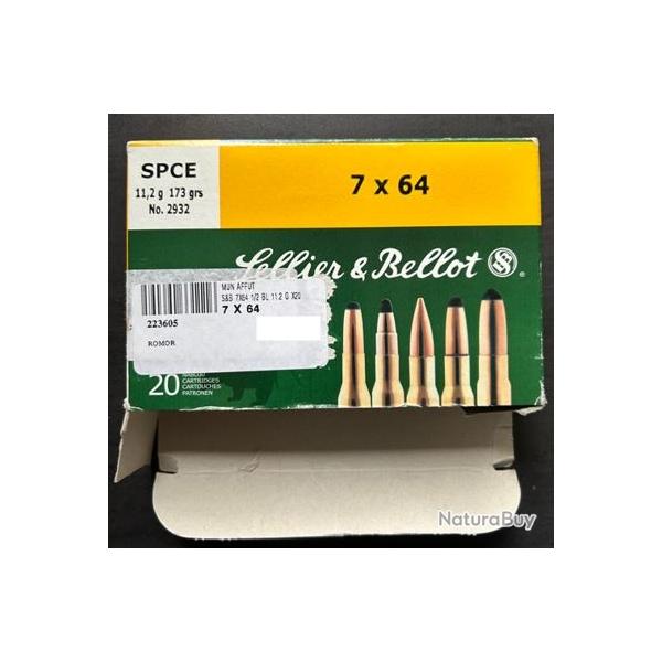 Boite de 10 balles calibre 7x64