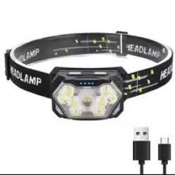 Lampe Frontale Capteur De Mouvement Pêche, Camping, Extérieur, 9 Led, 1200mah 2000 Lumen