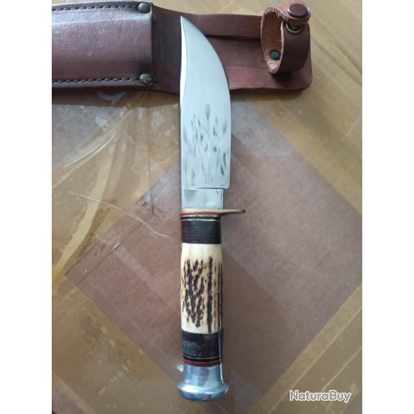 Couteau Skinner Sheffield Bowie pure COX  vintage lame large