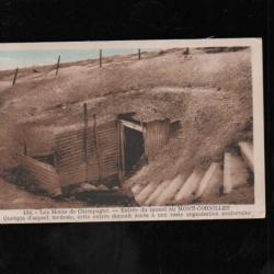 les monts de champagne , entrée du tunnel au mont-cornillet  cpa