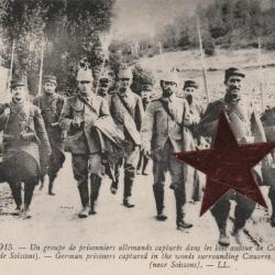CPA - un groupe de prisonniers allemands capturés dans les bois autour de coeuvres - N°562