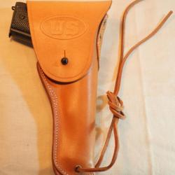 Belle reproduction de qualité -  Holster réglementaire US ARMY WWII en cuir colt 45 ref EBR24CLT001