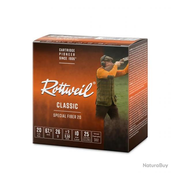 Cartouches de Chasse Rottweil Special Fiber Calibre 20 numro