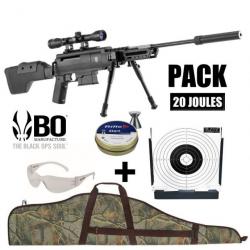 PACK CARABINE A AIR COMPRIME BLACK OPS SNIPER 4.5 Plombs - 19.9J