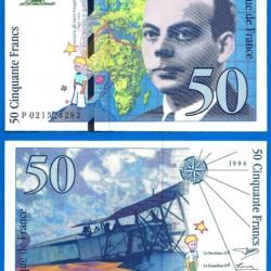 France 50 Francs 1994 Billet NEUF Saint Exupery Avion Bi Plan Petit Prince