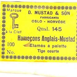 Hameçons lamés à palette tige courte  Anglais-Mustad par 100