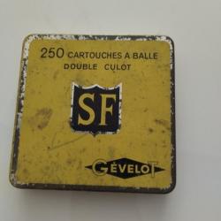 boite vide métallique de cartouches à balle double culot SF GEVELOT