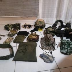 Lot tenues airsoft chasse militaire + accessoire