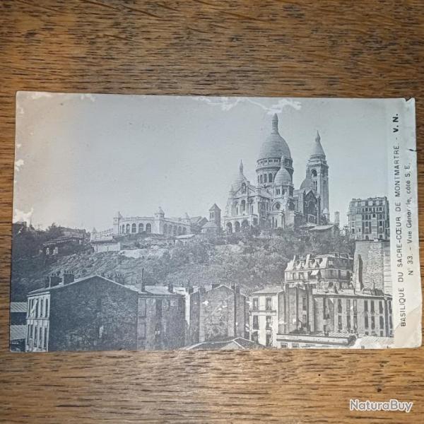 Carte postale noir et blanc basilique du sacre-coeur de montmartre