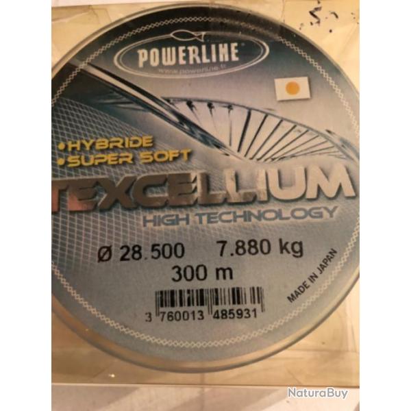 Nylon 300 m diam 28  .5    7.880 kg texcellium  Powerline  pche FEEDER