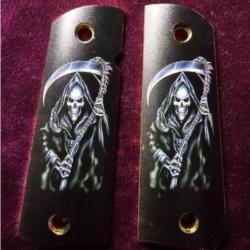 Plaquettes biker pour pistolet 1911: La Faucheuse - Grim Reaper