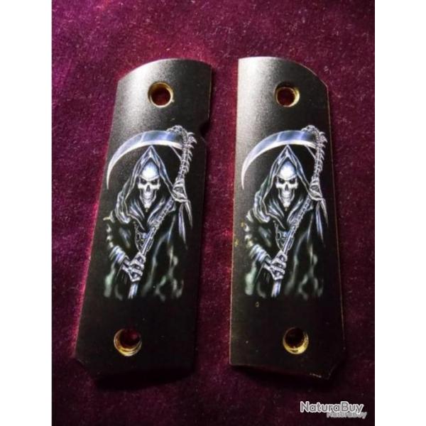 Plaquettes biker pour pistolet 1911: La Faucheuse - Grim Reaper