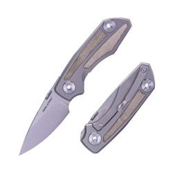 Couteau Real Steel Delta 2600 Titane/Micarta Lame Acier S35VN Manche Titane Frame Lock Clip RS7101G