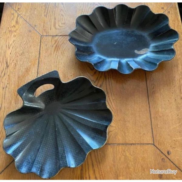 Plateau soucoupe dcoration de table coquillage mer vintage