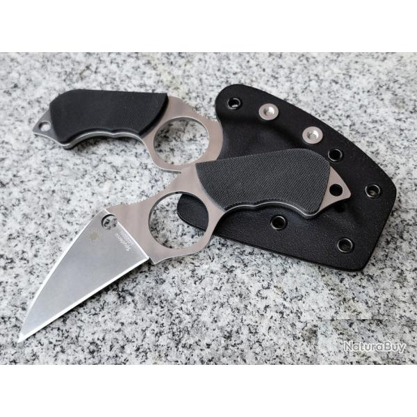 Couteau Spyderco Swick 5 Wharncliffe Lame Acier LC200N Manche G10 Etui Boltaron USA SCFB14P5