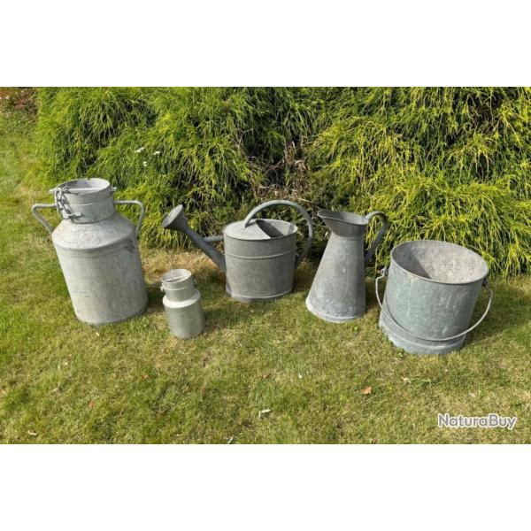 Lot dcoration zinc jardin vintage