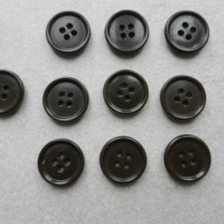 lot de 10 boutons brun pour veste militaire militaires - diamètre : 19 mm