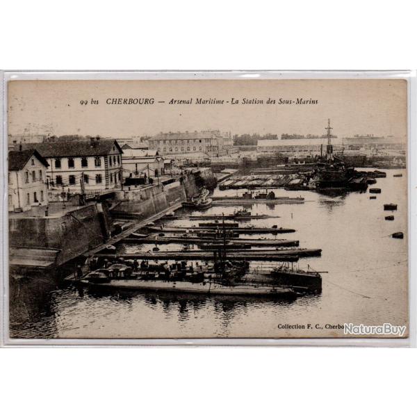 CPA -Cherbourg arsenal maritime la station des sous marins N1316