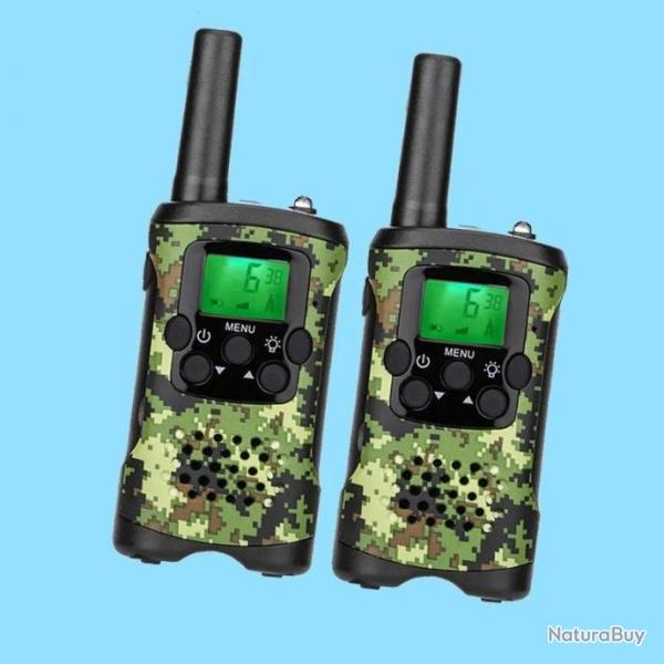 Paire de Talkies-Walkies  piles pour enfants (Camo) - LIVRAISON GRATUITE