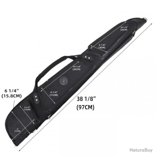 tui  fusil souple en cuir et toile 97cm - LIVRAISON GRATUITE - Noir