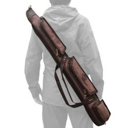 Étui à fusil souple en cuir et toile 97cm - LIVRAISON GRATUITE - Marron