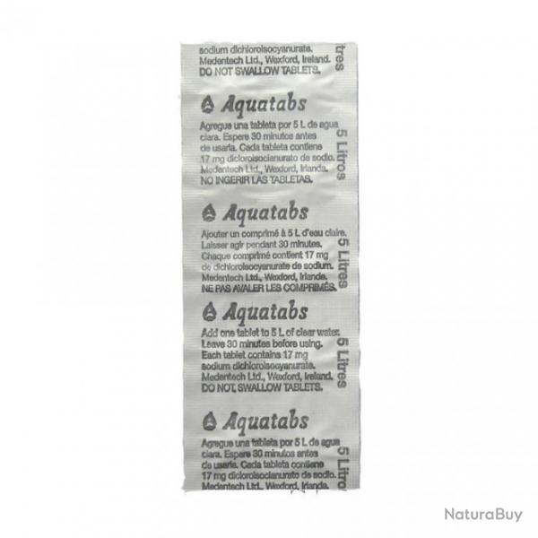 ENCHERE A LOT DE 400 PASTILLES DE PURIFICATION AQUATABS POUR 400  2000 LITRES D'EAU TRAITE 17mg