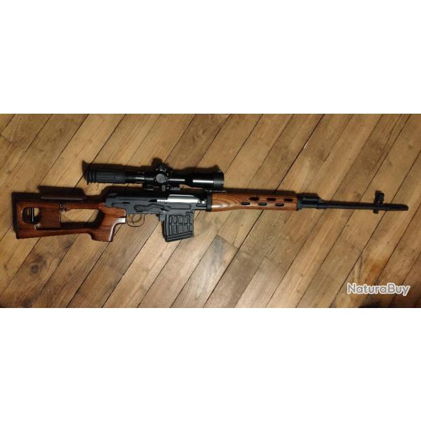 SVD Dragunov CO2 blowback (Aim top) + lunette + chargeurs + sangle et sac