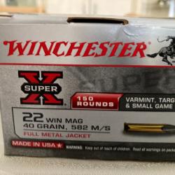 1 boite 150 balles Winchester 22 WMR/Magnum