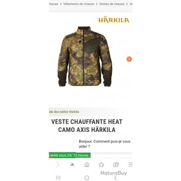 Veste harkila heat chauffante