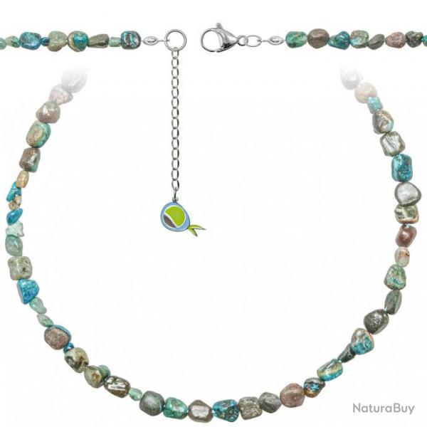 Collier en chrysocolle - Perles roules 5  8 mm - 38 cm