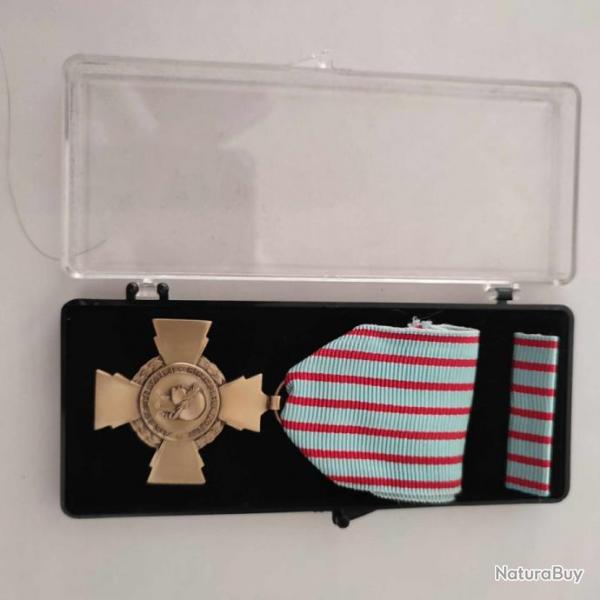 Mdaille Ordonnance CROIX DU COMBATTANT bronze patine ( fonc )