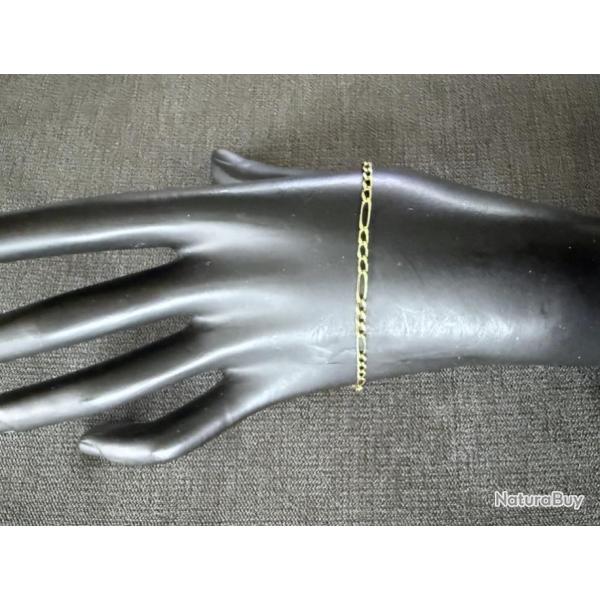 Joli bracelet or 18 carats - maille cheval - 20,5 cm
