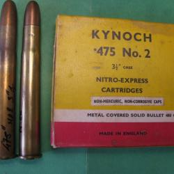 Une cartouche Kynoch cal 475. 3"1/2 No 2 Nitro Express boite sur demande