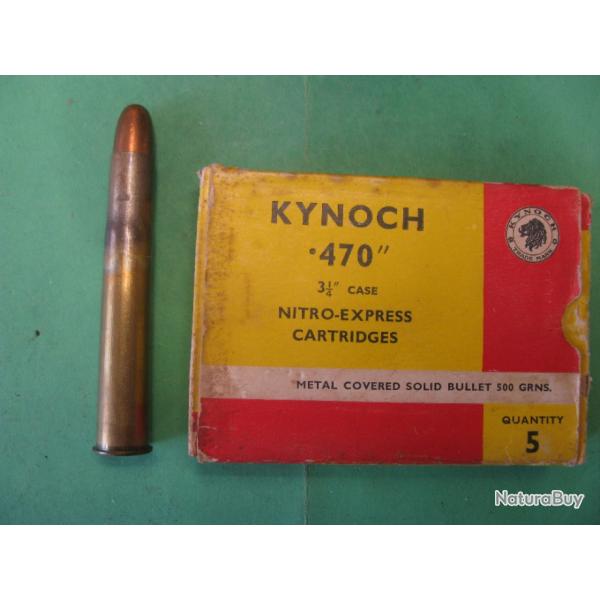 Une belle cartouche Kynoch cal 470  " 3" 1/4 Nitro Express + boite sur demande .