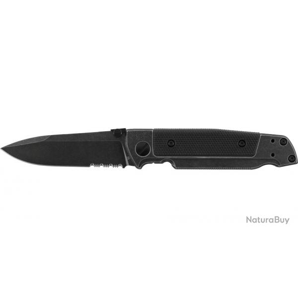 Couteau pliant walther q5 steel frame folder blackwash serrated