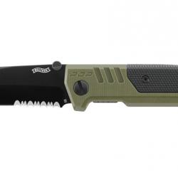 Couteau pliant walther pdp tanto folder od green - partiellement crantee