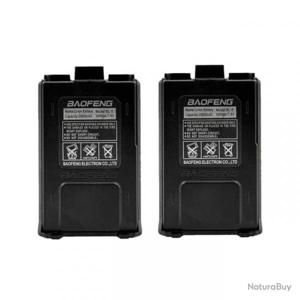 Lot de 2 Batteries 2800mAh pour Baofeng UV-5R - LIVRAISON GRATUITE