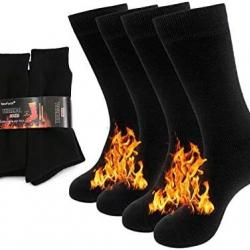 2/4 paires de chaussettes thermiques épaisses isolées chauffées et chaudes pour le temps froid