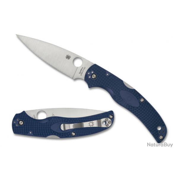 Couteau Spyderco Native Chief Blue Lame Acier CPM-S110V Manche FRN Lockback Clip USA SC244PDBL