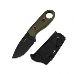 Couteau Kizer Beaver Lame Acier D2 Manche G10 Olive Green Etui Kydex KI1078A1