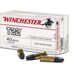 BOITE DE 50 CARTOUCHES WINCHESTER T22 CAL.22LR 40GR