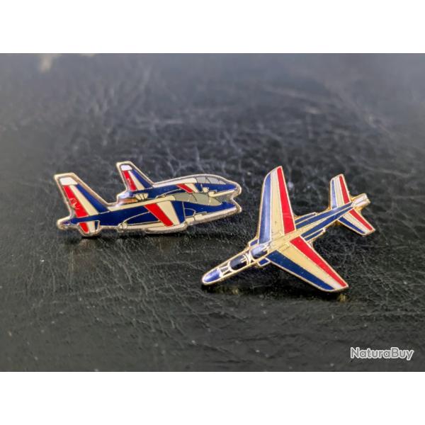 2 Pins Insigne Militaire brevet Pilote de chasse Patrouille de France Alphajet paf