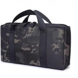 Sac de Transport EDC pour Armes de Poing Accessoires Nylon 600D Protection Mousse Camouflage Noir