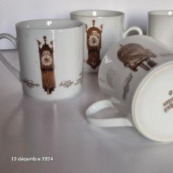 Lot de 4 tasses mitterteich en parfait état et 1 cassée pour collection
