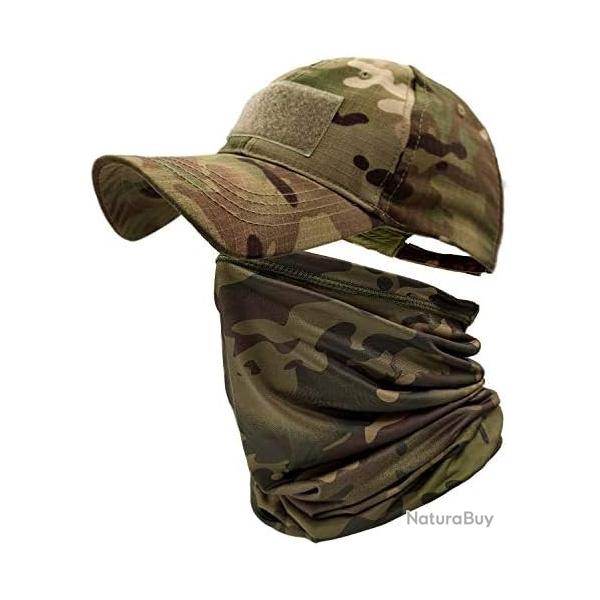 Camo Casquette Homme avec Refroidissement Cache-Cou Casquettes de Baseball Visage charpe Arme