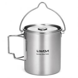 Tasse en acier inoxydable, Tasse Pour Camping, Mug Casserole d'extérieur avec poignées pliables